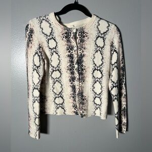 Maje Snake Print Button Up Soft Cardigan- 1‎